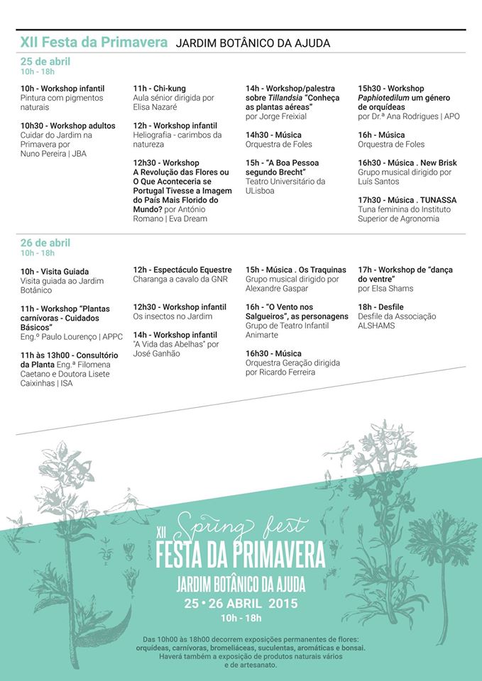 festa jardim botanico:que vais fazer este fim de semana? 24-25-26 de Abril – Eléctrico 28 festa jardim botanico:que vais fazer este fim de semana? 24-25-26 de Abril – Eléctrico 28