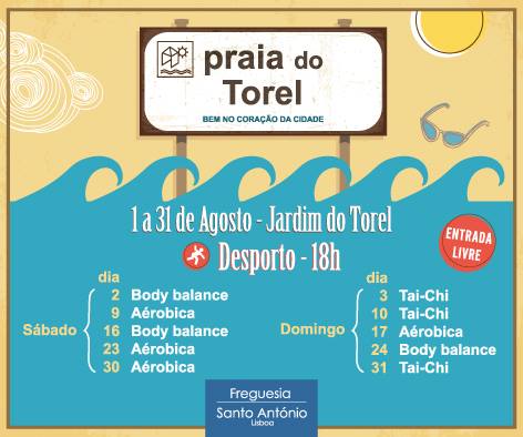 Praia do Torel Agosto Desporto