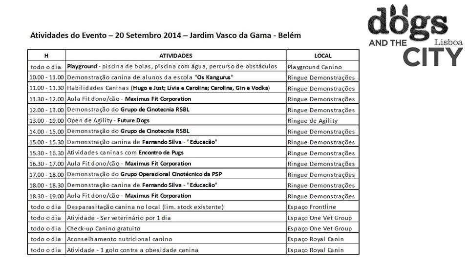 Dogs and the City Programa