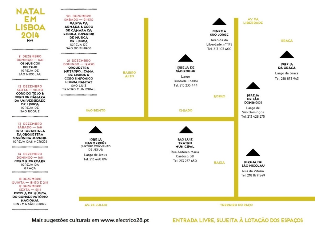 Concertos de Natal Lisboa 2014 Programação