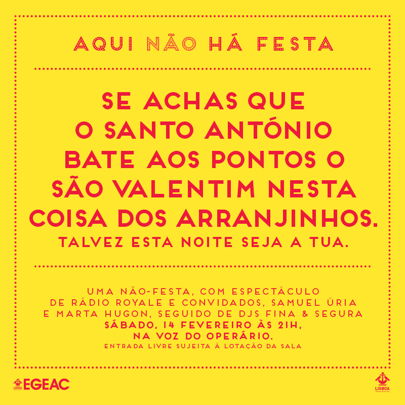 Aqui não há festa EGEAC
