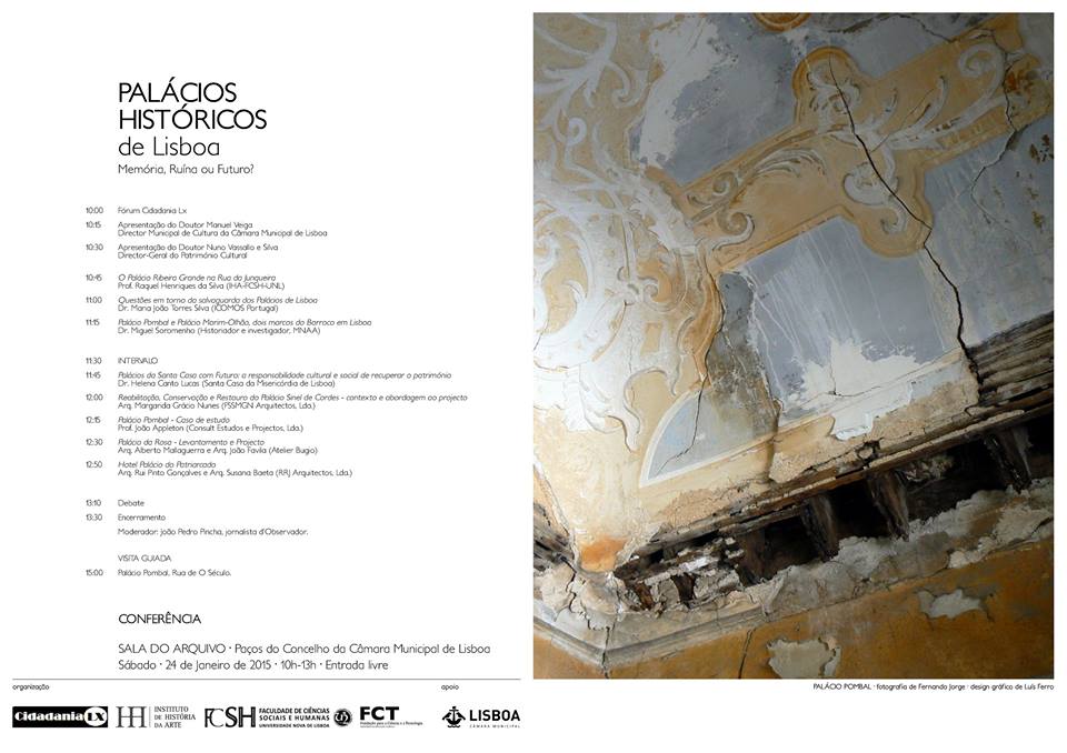 Palácios Históricos de Lisboa - Memória, Ruína ou Futuro - Programa
