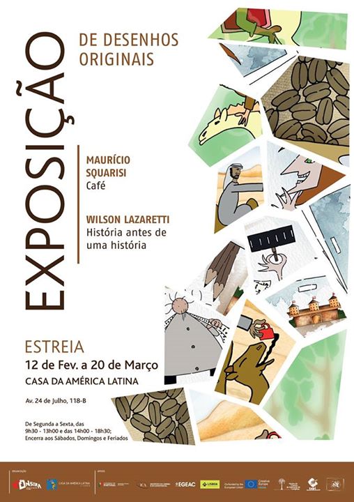 Exposição Desenhos originais dos Realizadores Wilson Lazaretti e Maurício Squarisi - Casa América Latina - Festival Monstra