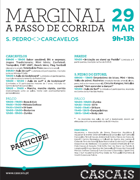 Marginal a passo de corrida cascais programa