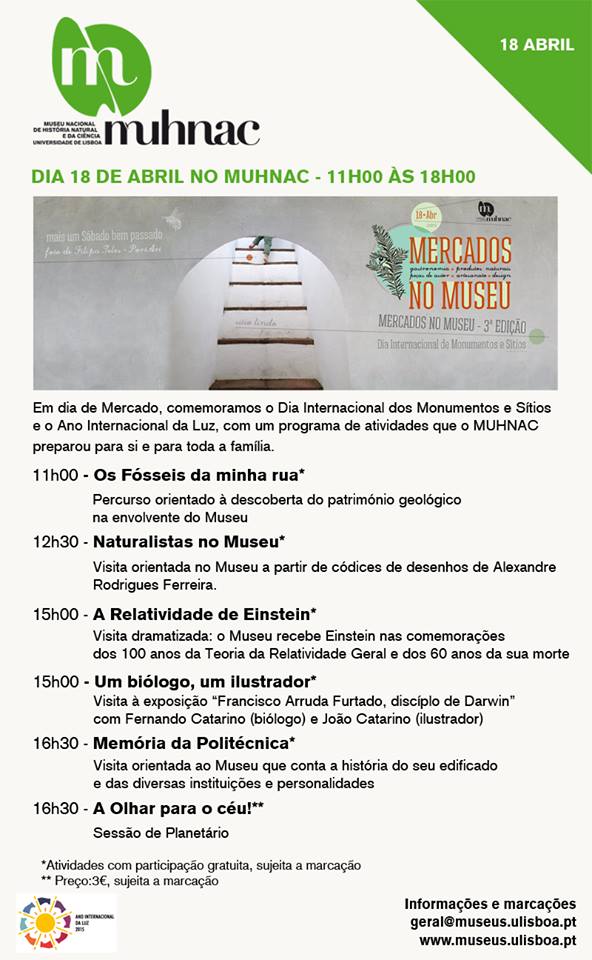 18 de Abril Mercados no Museu e Museu Nacional de História Natural e da Ciência