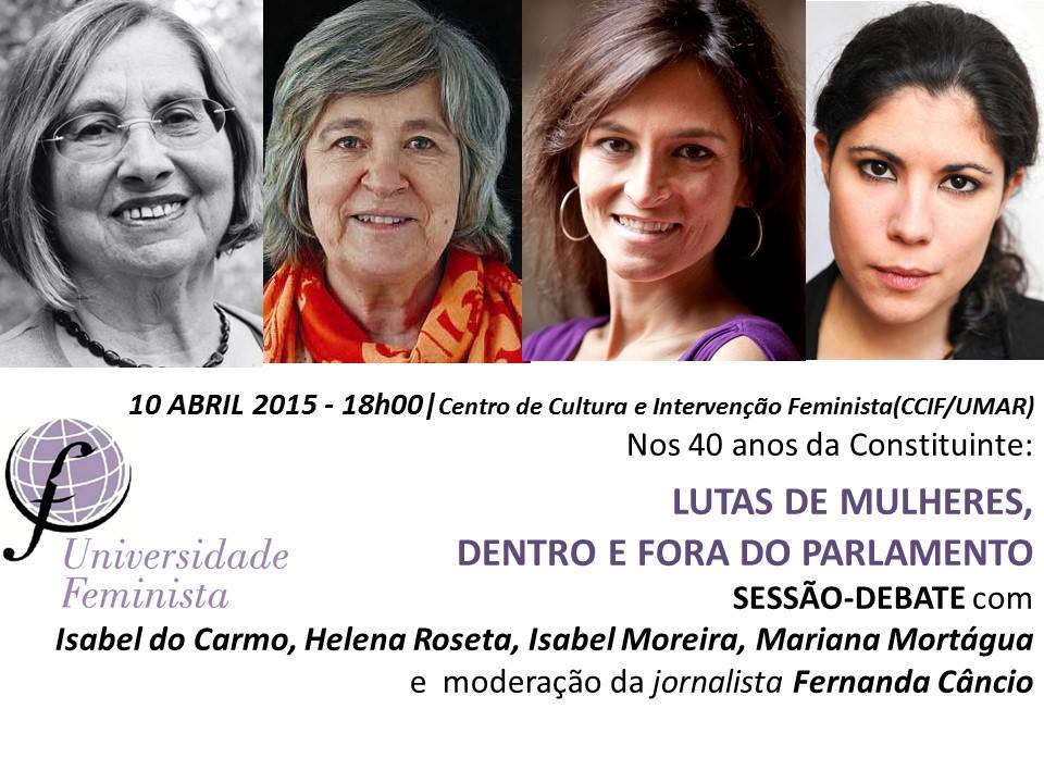 Sessão-Debate LUTA DAS MULHERES DENTRO E FORA DO PARLAMENTO‏