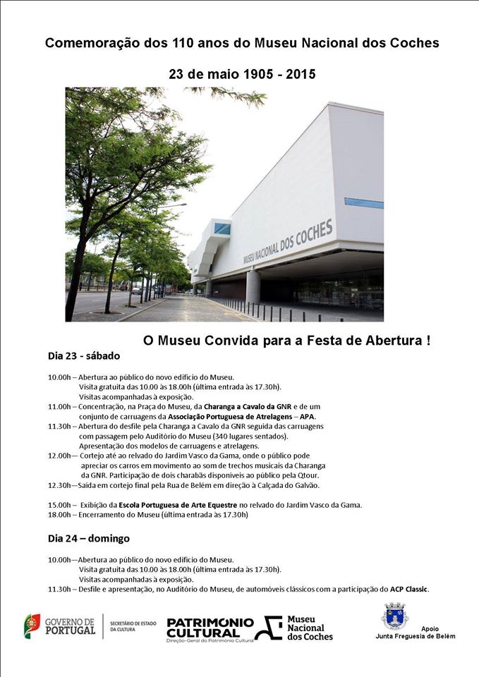 Comemoração dos 110 anos do Museu Nacional dos Coches - 23 de Maio