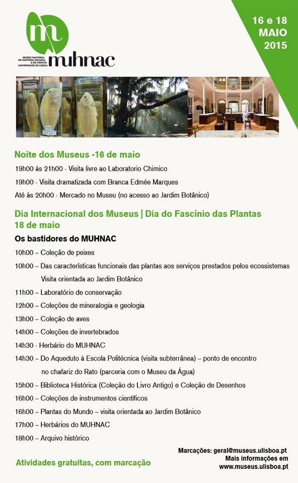 Noite dos Museus e Dia Internacional dos Museus - Museu Nacional de História Natural e da Ciência