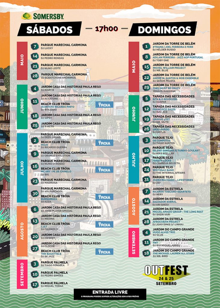 O Out Jazz está de volta em 2016 para comemorar seu 10º Aniversário! Aproveita o Sol, a boa música e a companhia dos amigos no jardins de Lisboa e Cascais. Meo-out-jazz-2016-programa