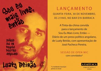 Luaty Beirão estará em Lisboa a apresentar o seu livro "Sou Eu Mais Livre, Então", resultado directo do diário que escreveu durante a sua greve de fome.