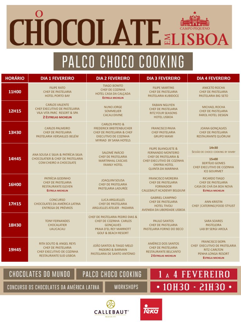 Palco Choco Cooking d' O Chocolate em Lisboa. Campo Pequeno de 1 a 4 de Fevereiro.