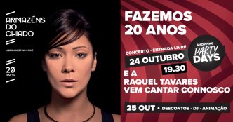 Vem celebrar os 20 anos dos Armazéns do Chiado com Música e descontos!