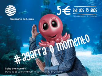 Bilhetes a 5€ no Oceanário de Lisboa para menores de 25 anos até 31 de Outubro.